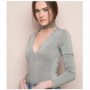 Brandy Melville John Galt Tie Neck Top